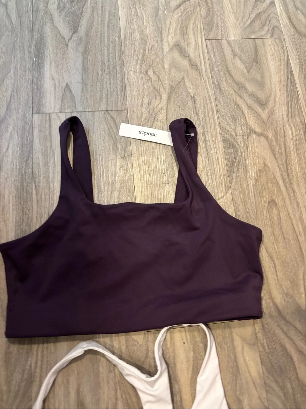 Set of 3 Sports Bras - Plum, White, Red